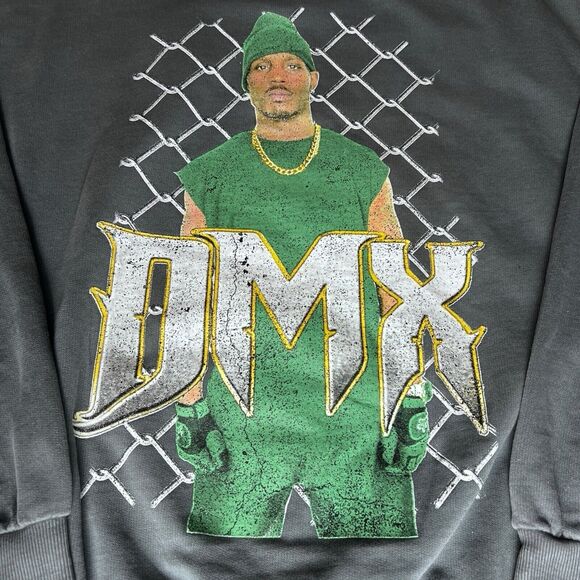 DMX Rapper Graphic Fleece Pull Over Crew Neck Gray Sweater Men’s Size L - Picture 2 of 6